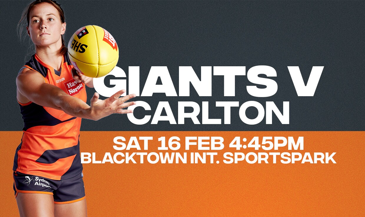 GIANTSvCarlton-Slider.jpg Get all the information you need for a bumper day of football at Blacktown International Sportspark on Saturday. - GWS Giants,AFL,AFLW